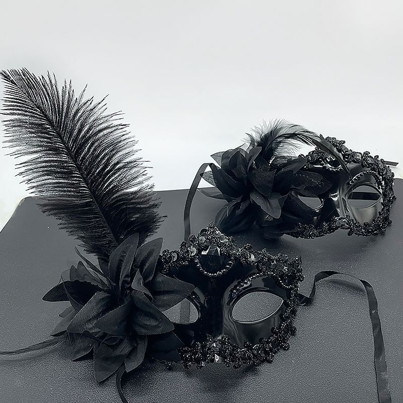 [หน้ากากคอส] หน้ากากขนนกดอกลิลลี่สําหรับผู้หญิงผู้ใหญ่ครึ่งหน้าเจ้าหญิงปาร์ตี้สวมหน้ากาก COS Show Ba