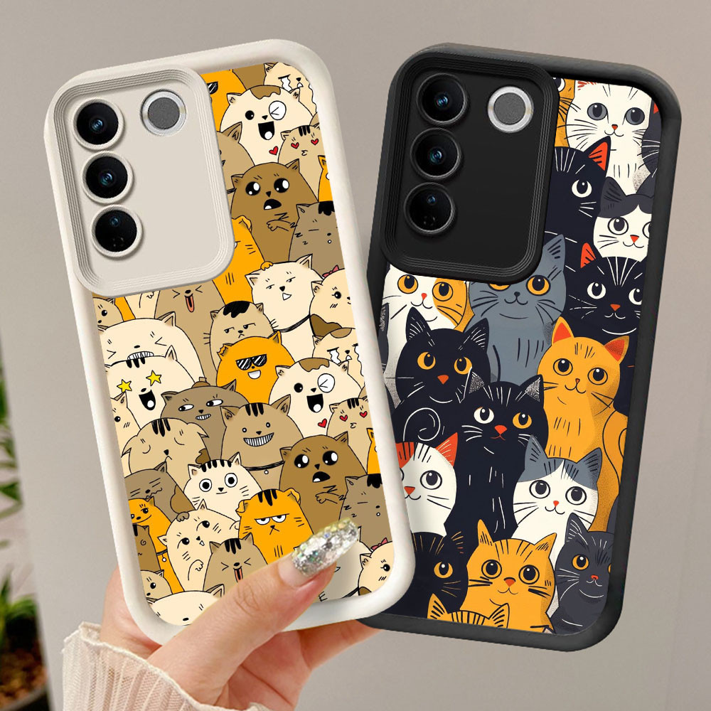 ST9 เคสแมวน่ารักสําหรับ VIVO Y29 Y200e Y81 V29 Y100 V29E V27E Y81s V27 Pro เคสโทรศัพท์