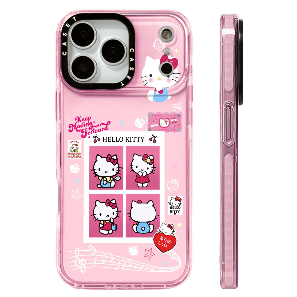 น่ารัก Hello Kitty เพลงโปสเตอร์สําหรับ IPhone 11 13 14 15 16 17 Pro Max 12 Mini ฝาครอบ X XR XS Max ซิลิโคนนุ่มกันชนใส SE 2022 6 7 8 Plus ปลอกกันกระแทก