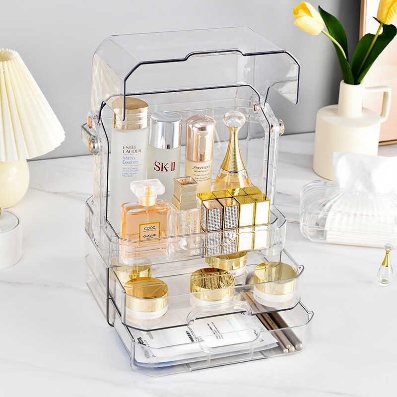 Skin JLZ Care Product Desop Transparent Plastic Storage And Organization Box, S Shelf helf