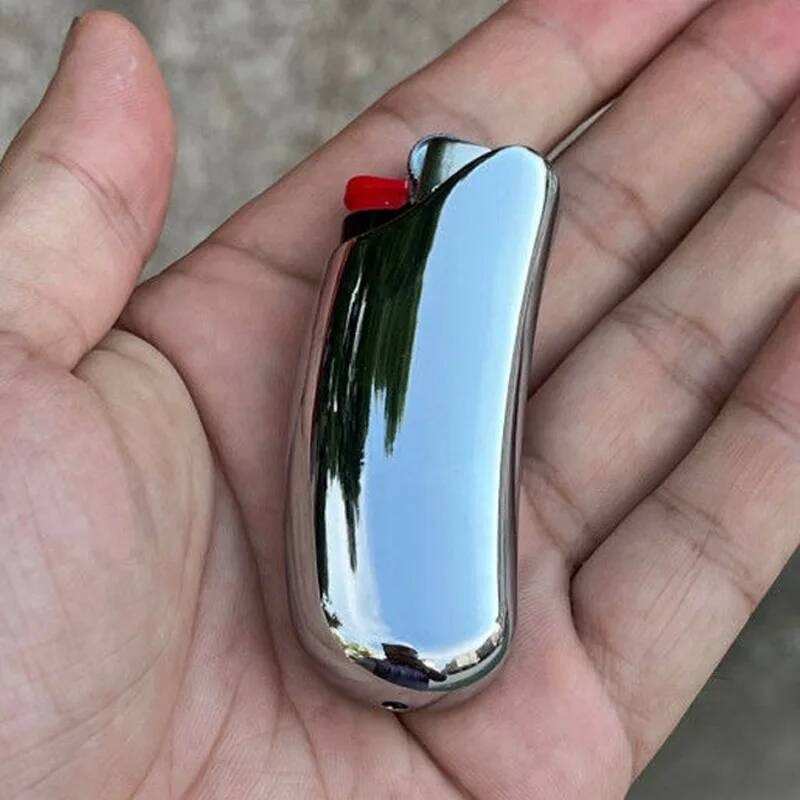 เคสไฟแช็ค Fashion Ice Mirror J5 แบบโลหะ เคสไฟแช็คขนาดเล็ก Pea Pods J5 ขนาด 6 มม. สำหรับ Bic J25