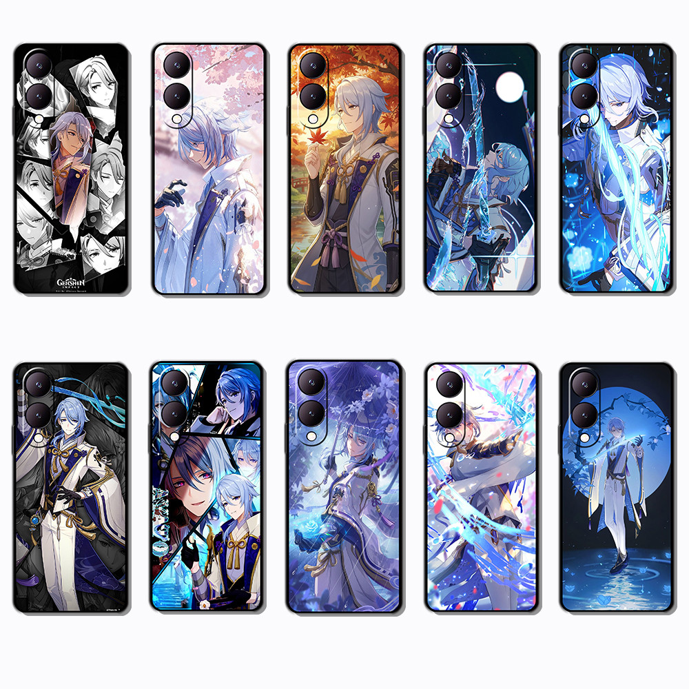 เคสโทรศัพท์สีดําแบบนุ่มสําหรับ Vivo Y17S 4G Y28 Kamizato Ayato Cover
