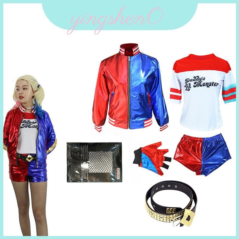 สําหรับคอสเพลย์เครื่องแต่งกายผู้หญิงผู้ใหญ่ฆ่าตัวตาย Squad Harley Quinn แรงบันดาลใจชุด