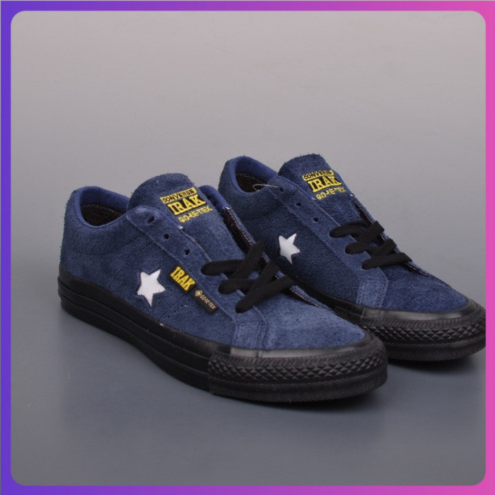 [การประกันคุณภาพ] Iraq x Cons One Star Gore-Tex Joint Low-Top Casual รองเท้าผ้าใบสีน้ําเงิน a1c