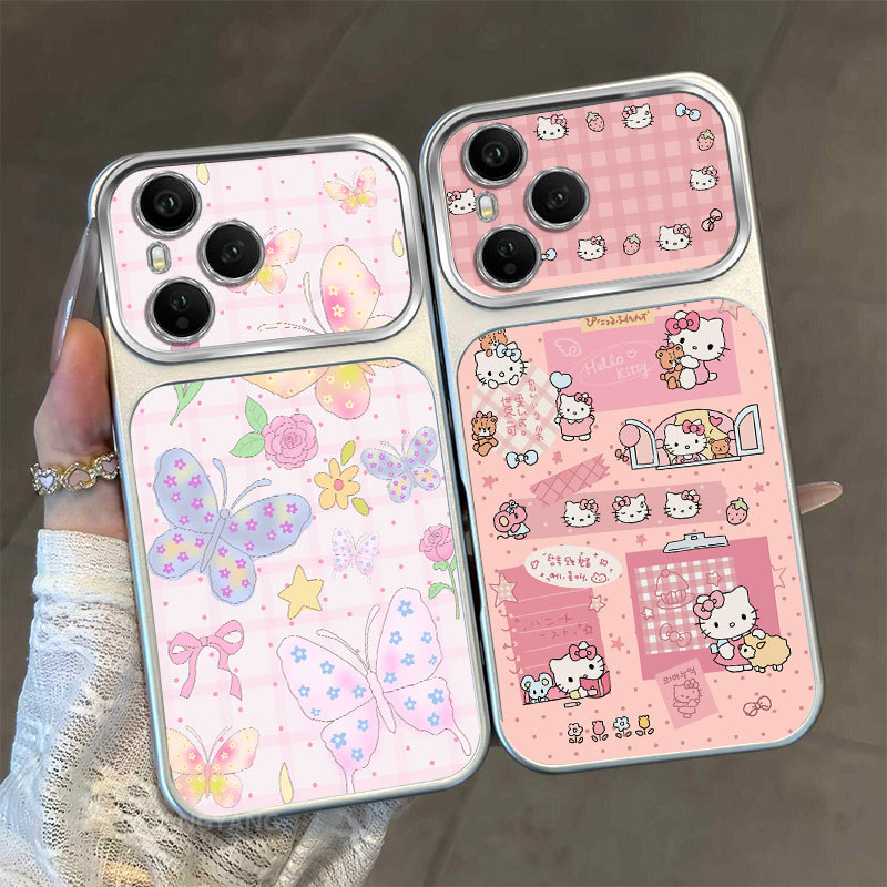 กรณีสําหรับ Honor 400 5G 400 Pro 5G 400 Lite 5G หน้าต่างขนาดใหญ่ Matte ขั้นสูงเคสโทรศัพท์ความงามที่มีสีสันผีเสื้อและแมวน่ารักออกแบบใหม่รูปแบบ ‌