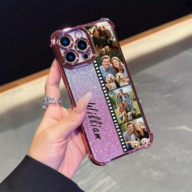 (สต็อกในพื้นที่) เคสโทรศัพท์แถบภาพครอบครัวออกแบบแวววาวเคสชื่อส่วนบุคคล| สําหรับ Iphone Models Family