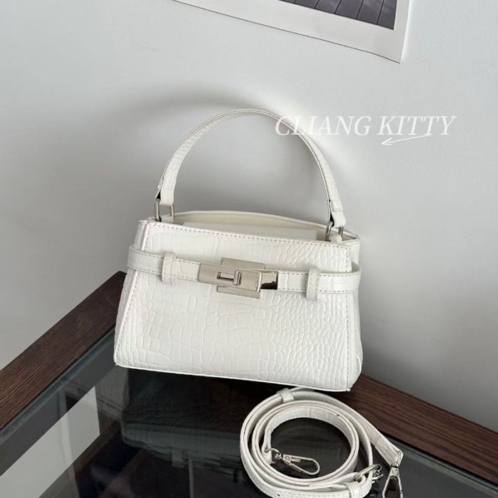 Niche Crocodile Pattern Kelly Bag Commuter Messenger Bag