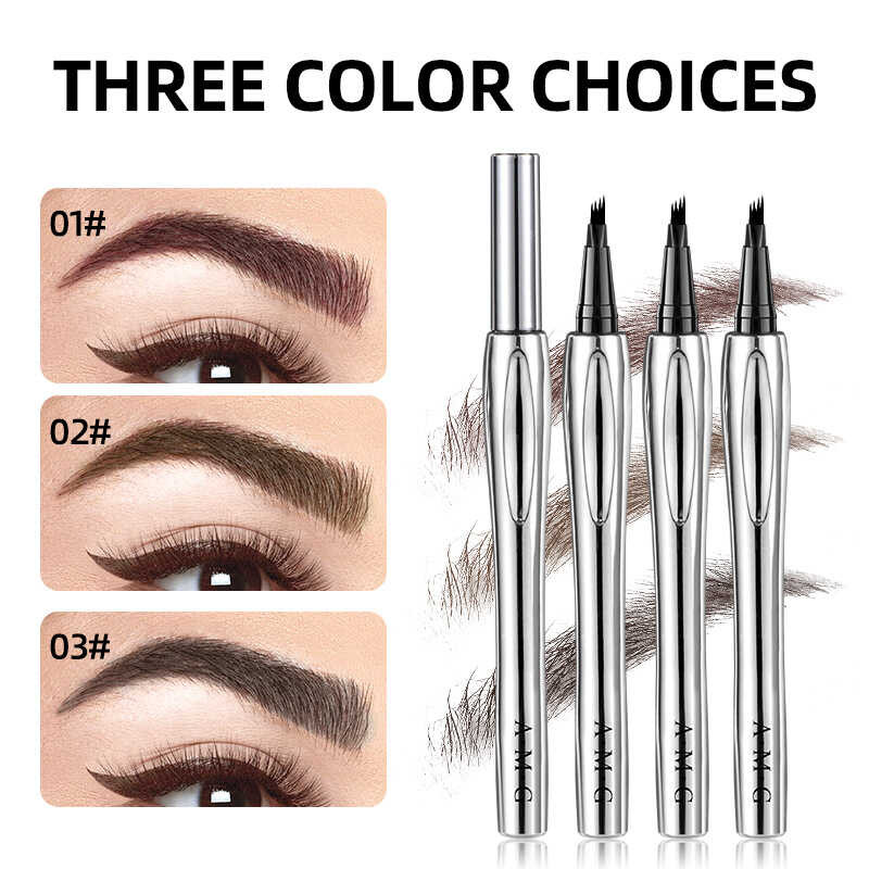 AMG Four-Prong ดินสอเขียนคิ้วกันน้ําดินสอเขียนคิ้วธรรมชาติหนาแน่นสามมิติผมน้ําไหลดินสอเขียนคิ้ว