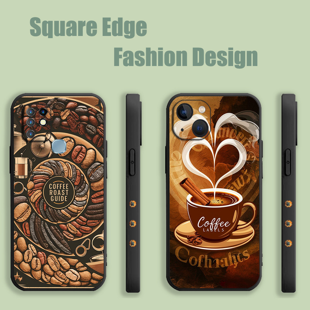 ปลอกสําหรับRealme GT NEO 3T 2T 11 Pro Plus 5G C55 C53 C51 10 กาแฟขนมขบเคี้ยวแฟชั่นArtสีน้ําตาลวาดLDH