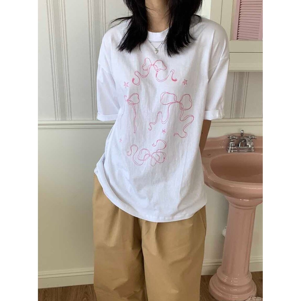 (จัดส่งตลอด 24 ชั่วโมง）OOOK Official Oversize Short-sleeved T-shirt for Woman