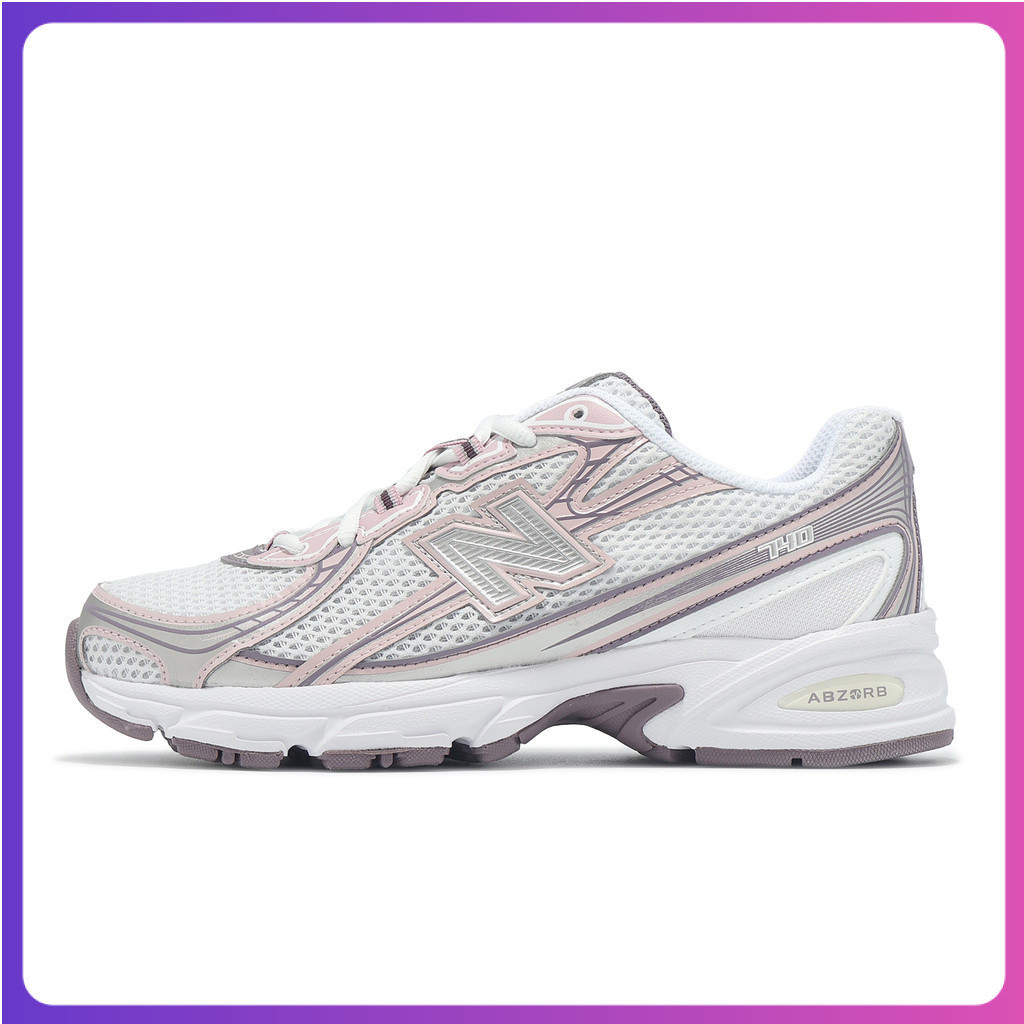 [การประกันคุณภาพ] New Balance NB Casual Shoes 740 สไตล์ผู้ชายผู้หญิงสีม่วงเงิน Retro Cushioning [ACS