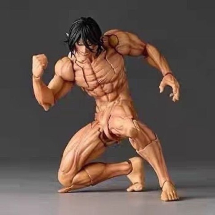 Attack on Titan Eren Yeager (Titan Form) Revoltech Amazing Yamaguchi Articulated Action Figure 14 ทา