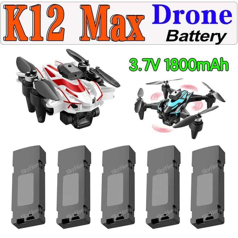 ▥ ใหม่ K12 Max แบตเตอรี่ 3.7V 1800Mah แบตเตอรี่สําหรับ K12max 4K HD Drone อุปกรณ์เสริม