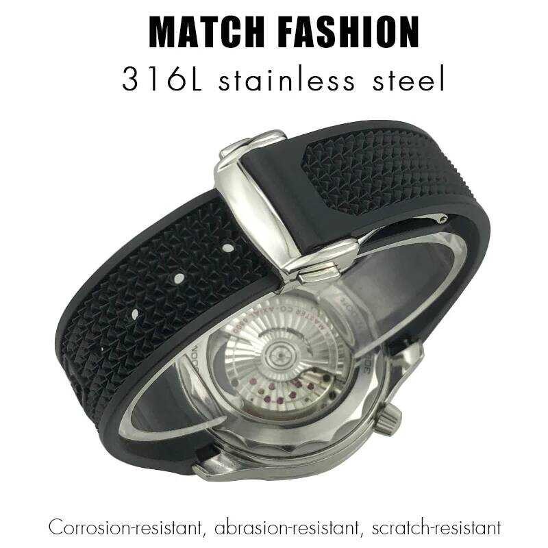▥ ยางธรรมชาติ 20 มม.19 มม.21 มม.สําหรับนาฬิกา Speedmaster Moonwatch Heritage Seamaster ซิลิโคนก