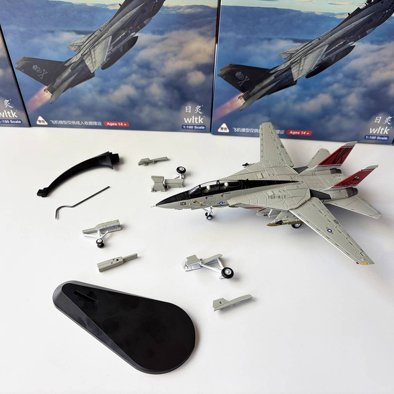 {ของเล่นสดใส} WLTK1/100 US Army F-14 Fighter F14 Bomb Cat VF31 จําลองโลหะผสมผลิตภัณฑ์สําเร็จรูปเครื่