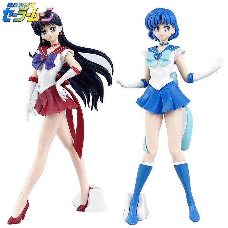 C Sailor Moon Anime Figure Hino Rei Mizuno Ami Sailor Mars Decor Ornaments Pvc Action Fig Collectib