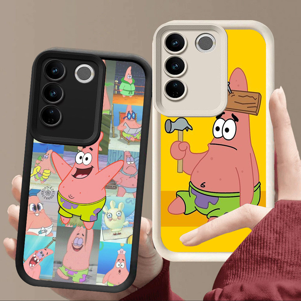 R14 SpongeBob Patrick Casing สําหรับ VIVO V27 Pro Y200e V27E Y29 สีดําและสีขาว