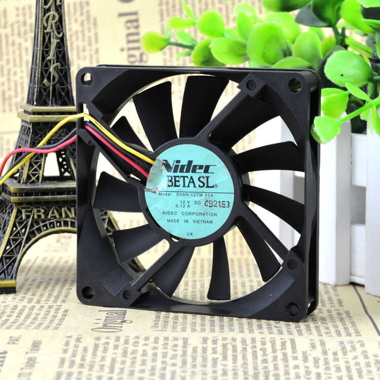 Original Nidec 8015 D08R-12TM 03A 12V 0.12A พัดลมระบายความร้อนแบบเงียบพิเศษ CPU 3 สาย