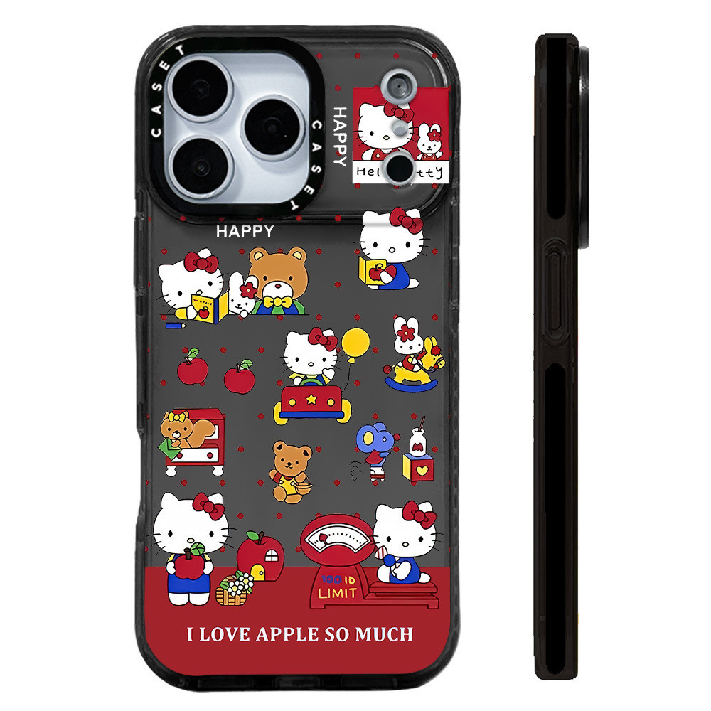 น่ารัก Happy Hello Kitty หมีน้อยสําหรับ IPhone 11 13 15 16 17 Pro Max 17AIR 12 Mini Cover X XR XS Max ซิลิโคนนุ่มกันชนใส SE 2022 6 7 8Plus ปลอกกันกระแทก ราคา ถูกที่สุด ดีลบีเคเค แกลเลอรีภาพที่ 4