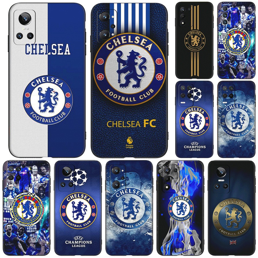 Chelsea Club โลโก้สําหรับ Realme 9 Pro Plus 8S 8i 9i C2 TPU Spot พลาสติกสีดํากรณีนุ่ม