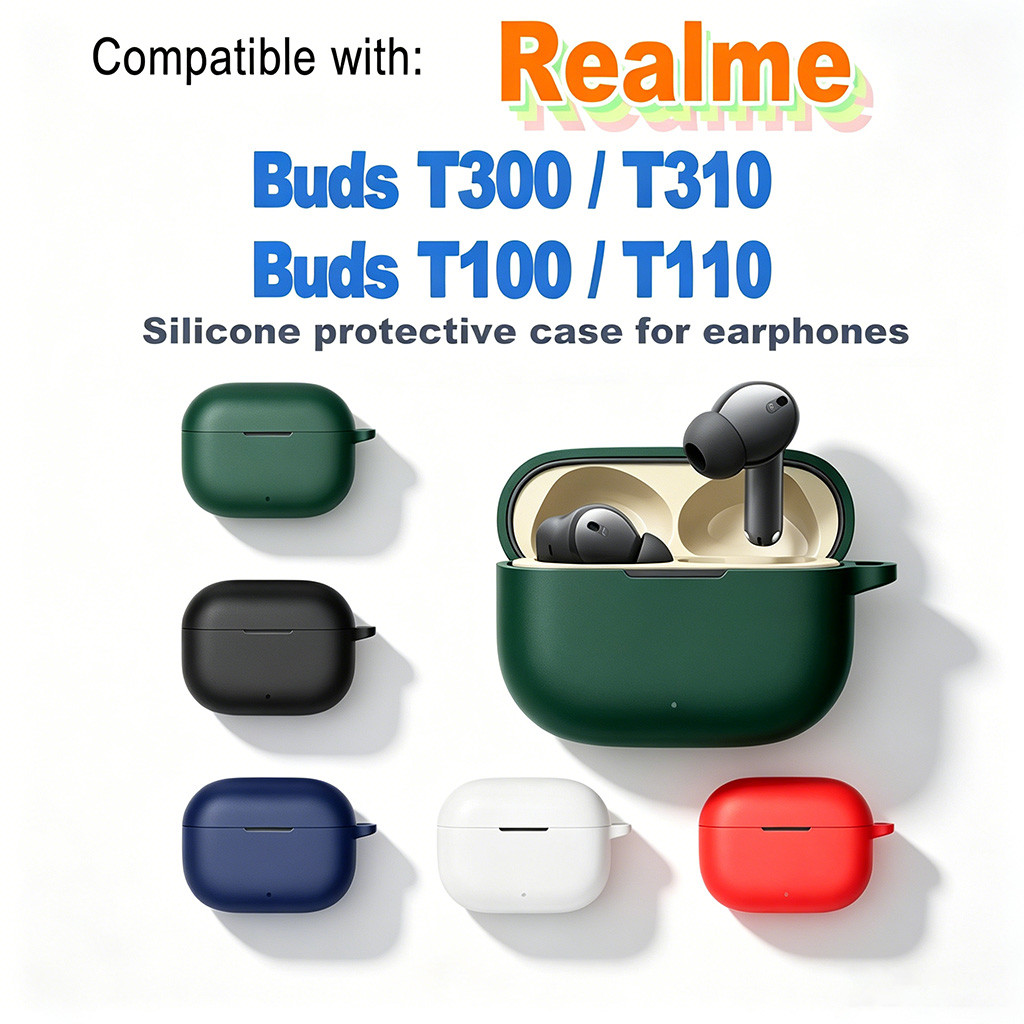 เคสสําหรับRealme Buds T300 / T310 / T100 / T110 ซิลิโคนกันกระแทกAnti-Scratchหูฟังกรณีฝาครอบป้องกันเต