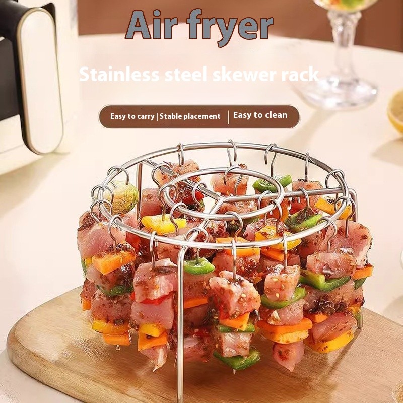 สแตนเลสแนวตั้งอากาศทอดย่างรอบบาร์บีคิวเสียบไม้ย่างไม้เข็มย่างครัวครัวเรือน