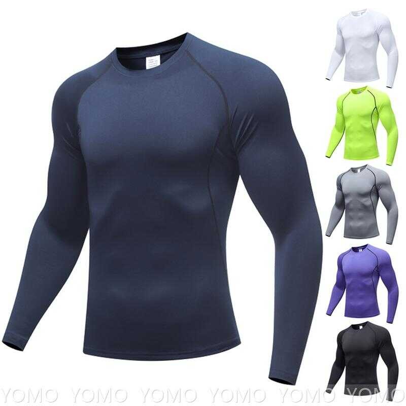Yomo Sport เสื้อรัดกล้ามเนื้อแขนยาว Coolmax ชุดกีฬา ชุดกีฬาสีสันสดใส คอกลม แห้งเร็ว ออกกำลังกาย Spor