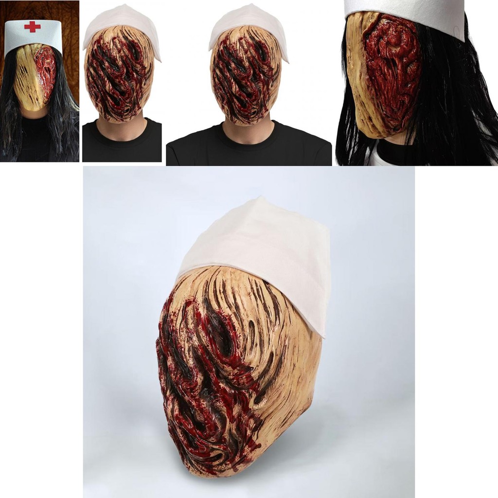 หน้ากากพยาบาล Silent Hill Latex พร้อมคุณสมบัติสําหรับแฟนคอสเพลย์ฮาโลวีนและ