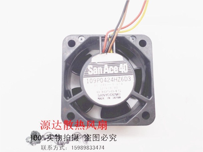 Original 109P0424HZ6D3 4 ซม.24V0.07A พัดลมระบายความร้อนสี่สาย 4020