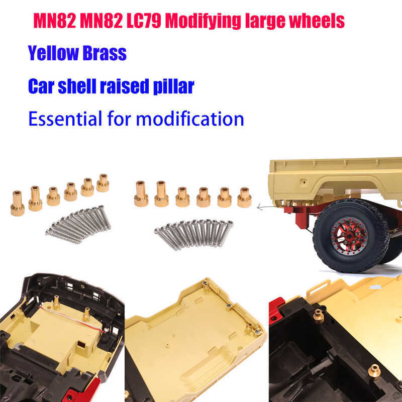 MN82 LC79 MN82SPro เปลือกรถทองเหลืองยกคอลัมน์ความสูงวงเล็บสําหรับ 1/12 ดัดแปลงล้อใหญ่ Sp