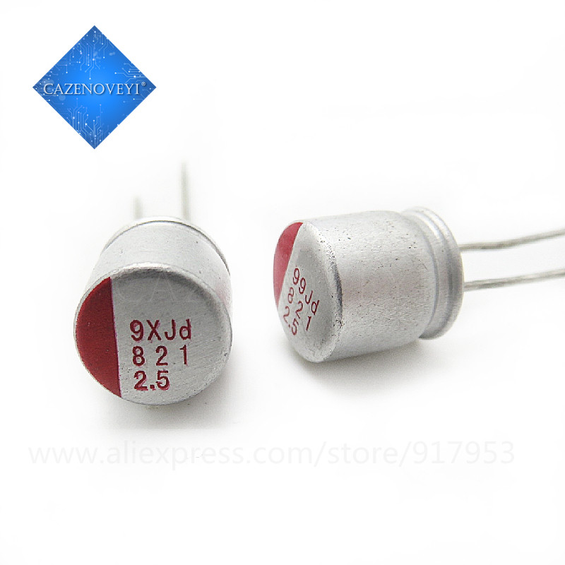 10 ชิ้น 820uf2.5V ใหม่ original 820uf 2.5V solid-state capacitor เมนบอร์ดกราฟิกการ์ด 8 * 8 มม.ขนาดใน