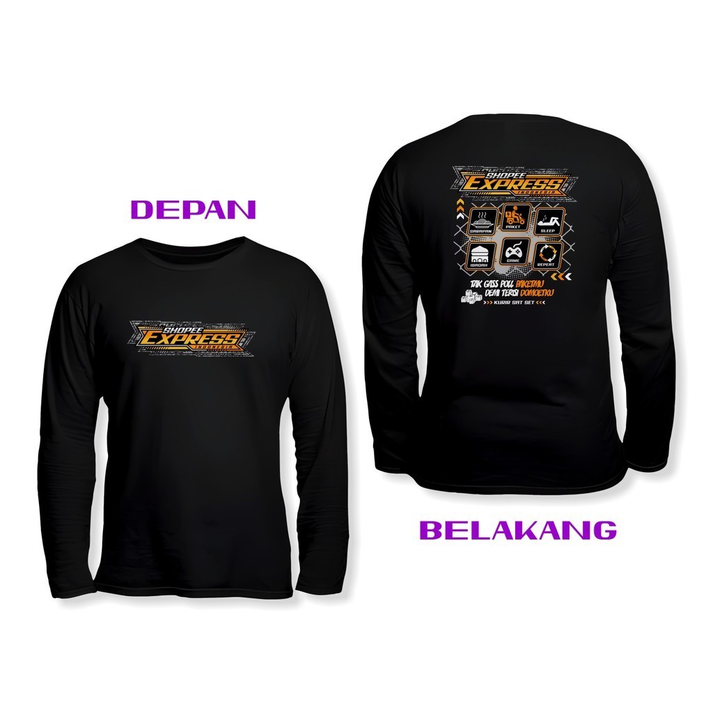 Sat Set Shoppee Express DB Courier เสื้อยืดแขนยาว Distro เสื้อยืด