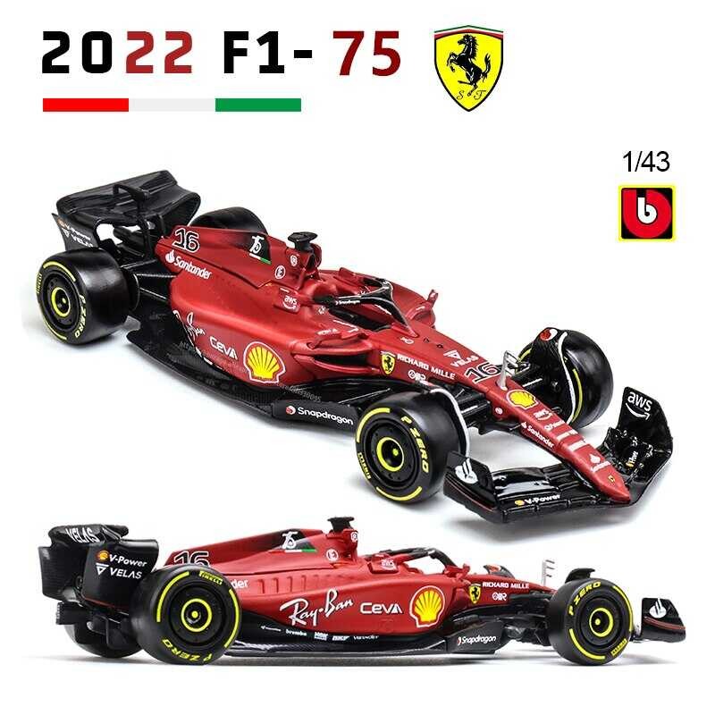 C Bburago 1:43 #16 Leclerc 2022 F1 Scuderia F1-75 #55 Sainz Alloy Ury Vehicle Diecast Cars Model To