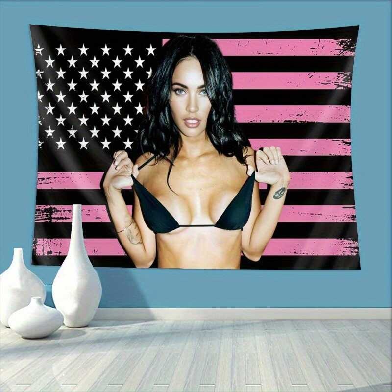 TEMU 室内装饰背景布Megan Fox American Fg1*150