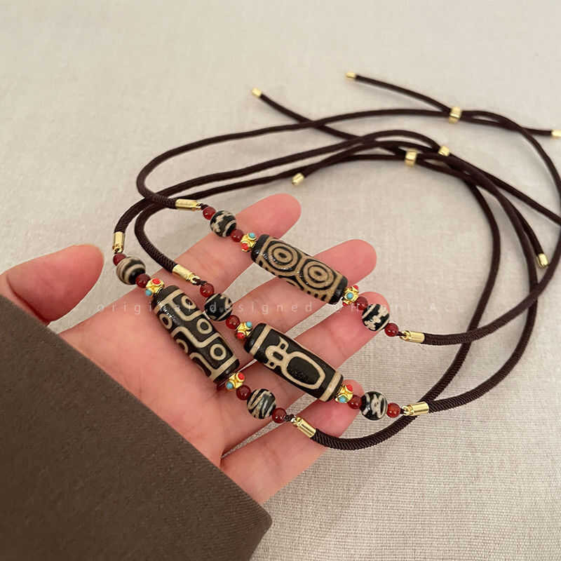 สร้อยคอสไตล์ทิเบต Dzi Beads สำหรับผู้หญิง ออกแบบใหม่และหรูหรา