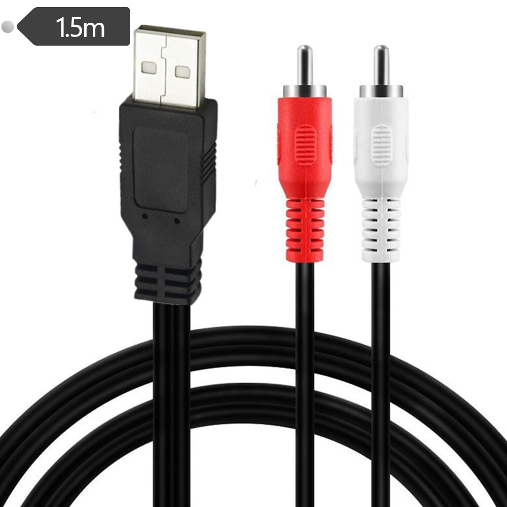 สาย USB to Two Lotus AV USB to 2RCA Audio Cable Set-Top Box TV Cable 1.5m