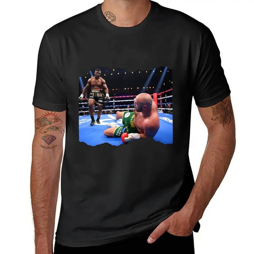 NGANNOU กับ Tyson Fury เสื้อยืด custom สำหรับผู้ชายและกีฬา