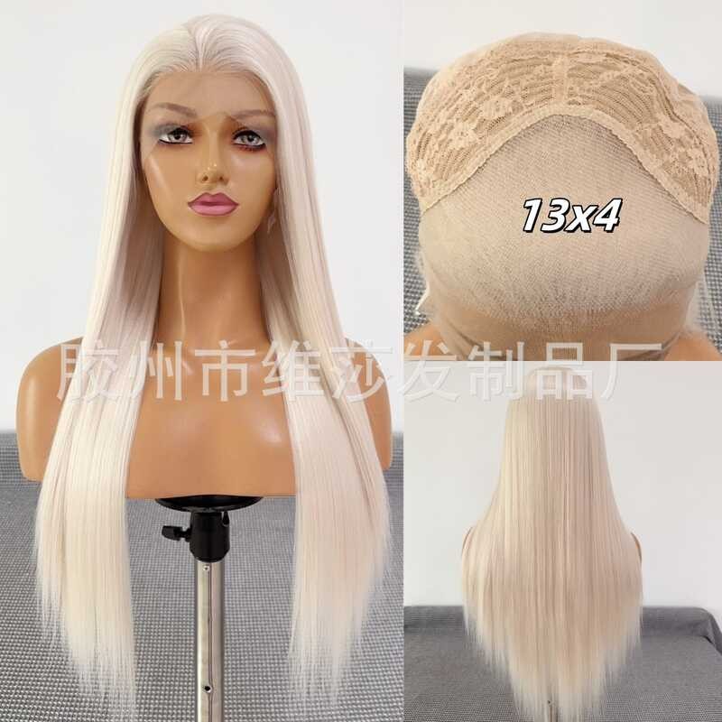 วิกผมสีเบจ ผมทอง 13x4 ตะขอมือสุทธิธรรมชาติ สำหรับวันหยุดและสไตล์ผมยาวตรง