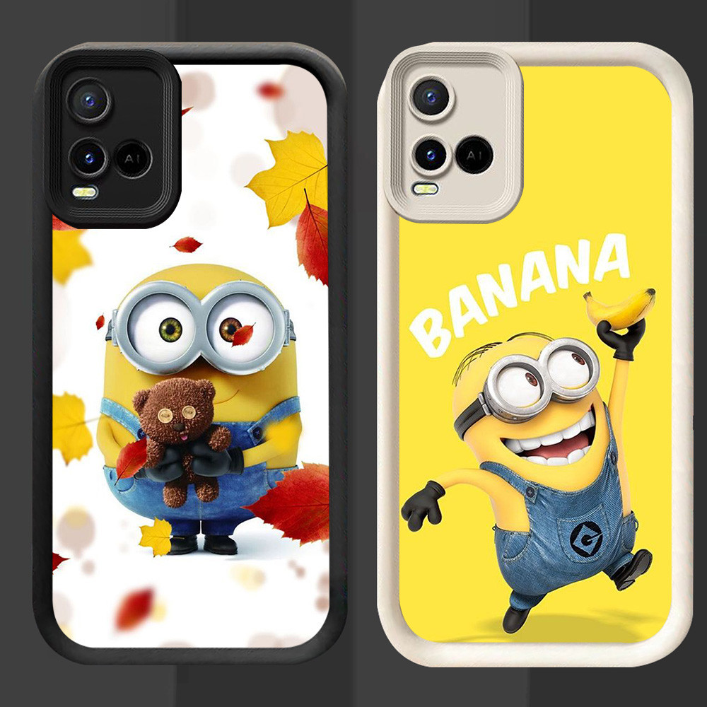 R26 Minion Casing สําหรับ VIVO V20 Pro Y21s Y33s Y21 Y21t Y21e สีดําและสีขาว