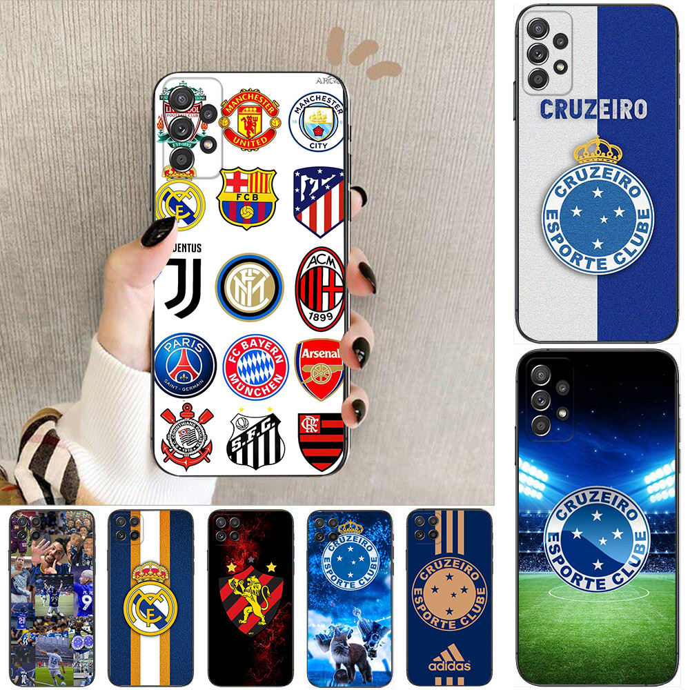 Redmi A4 A5 14R 11A 13X Note14s 4G Poco C71 4G F7 Pro Ultra C10 Cruzeiro Sports Clubเคสโทรศัพท์สีดํา