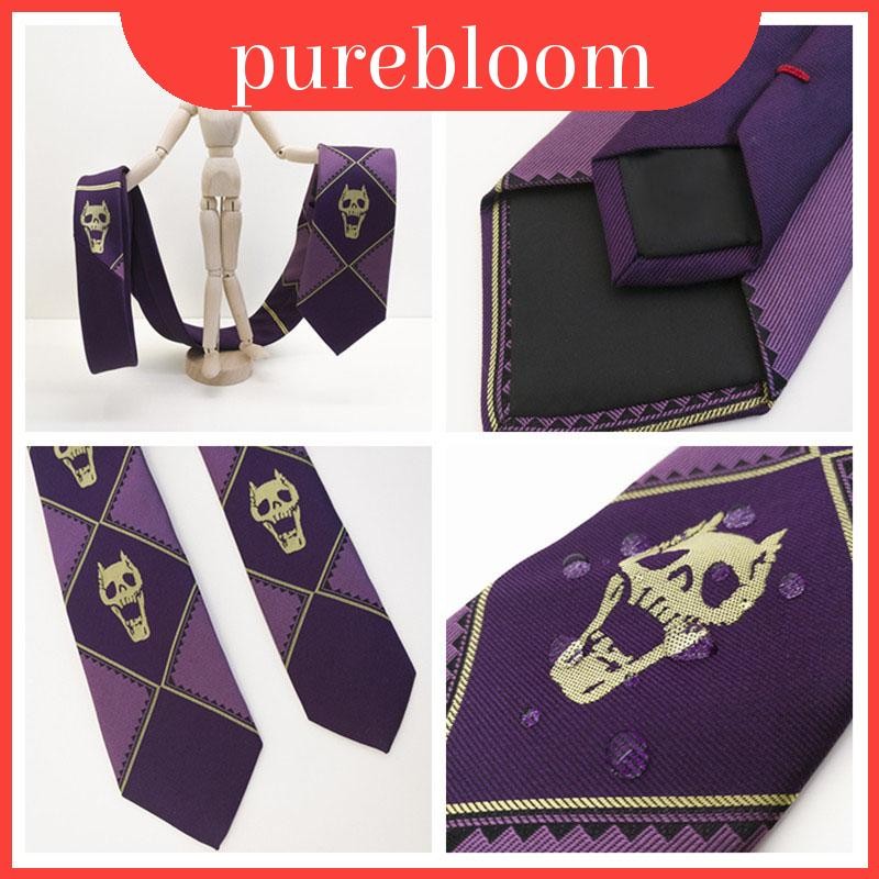 Skull Tie สำหรับคอสเพลย์ Kira Yoshikage จาก Jojo สีม่วง