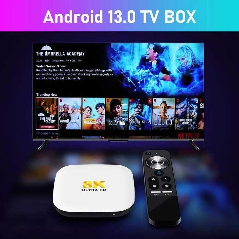 ▥ H96 Max M2 Android 13.0 สมาร์ททีวีกล่อง LAN 1000M Rk3528 8K Wifi6 ARM Cortex A53 2/4Gb 16/32/
