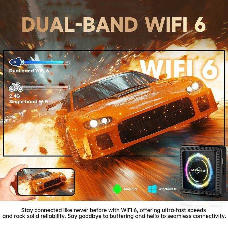 ▥ Q7sกล่องสมาร์ททีวีandroid 14 Quad Core Wifi 6 บลูทูธ 5.2 Voice Remote Google Assistant Netfli