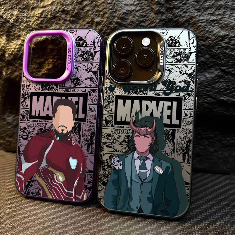 Marvel Ironman Loki กัปตันอเมริกาหรูหราเคสโทรศัพท์สําหรับ iphone 17Air 16E 15Pro Max 11 12 13 14 15 16 17 Pro Max คุณภาพ Matte Cover