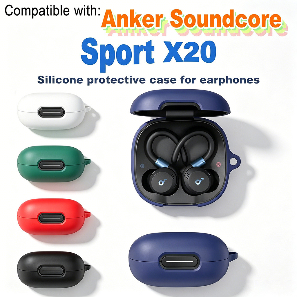 สําหรับ Anker Soundcore Sport X20 หูฟังกันกระแทกป้องกันการหล่นพร้อมพวงกุญแจ