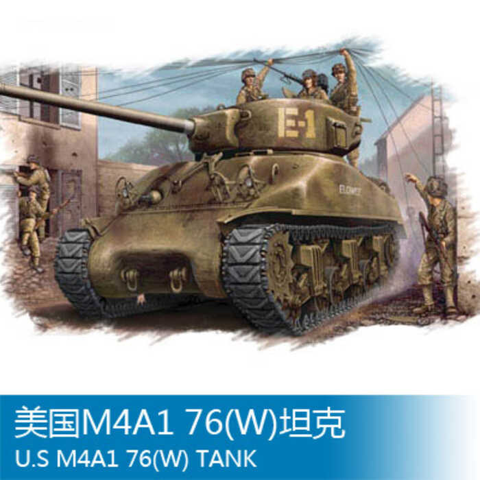 รถถัง HOBBYBOSS 84801 1/48 อเมริกัน M4A1 76(W)