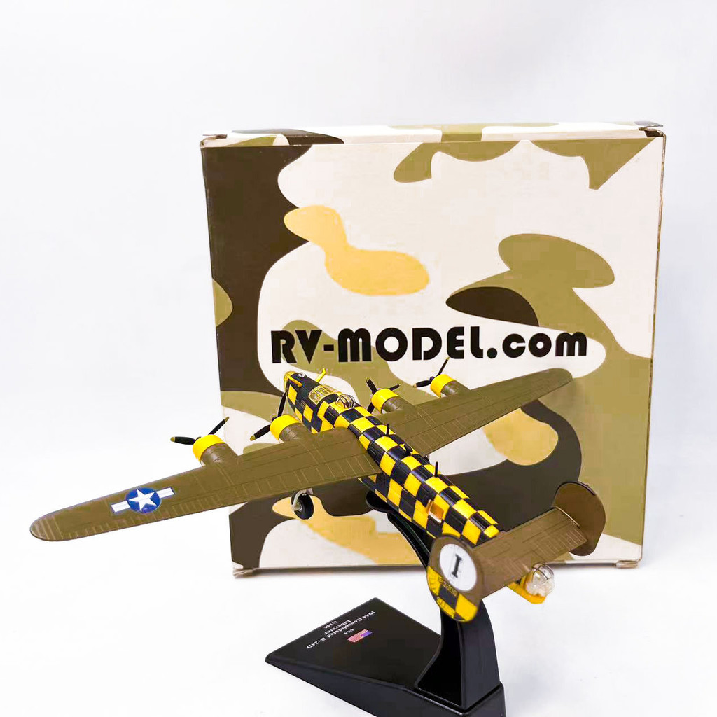 R RV-รุ่น 1/144 World War II US Army B-24D Liberator Heavy Bomber โลหะผสมเครื่องบินรุ่นจําลอง