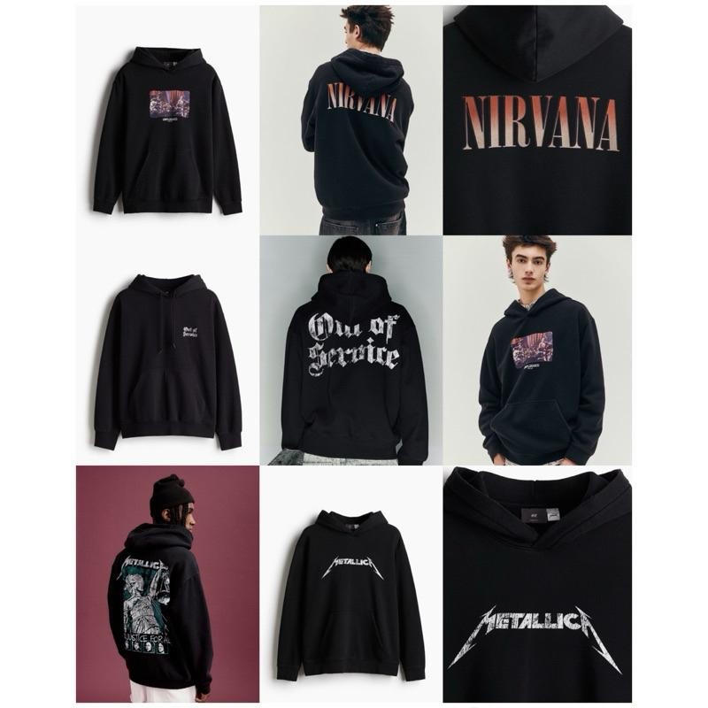 H&M HOODIE คอลเล็กชัน Nirvana Metallica พร้อมส่ง