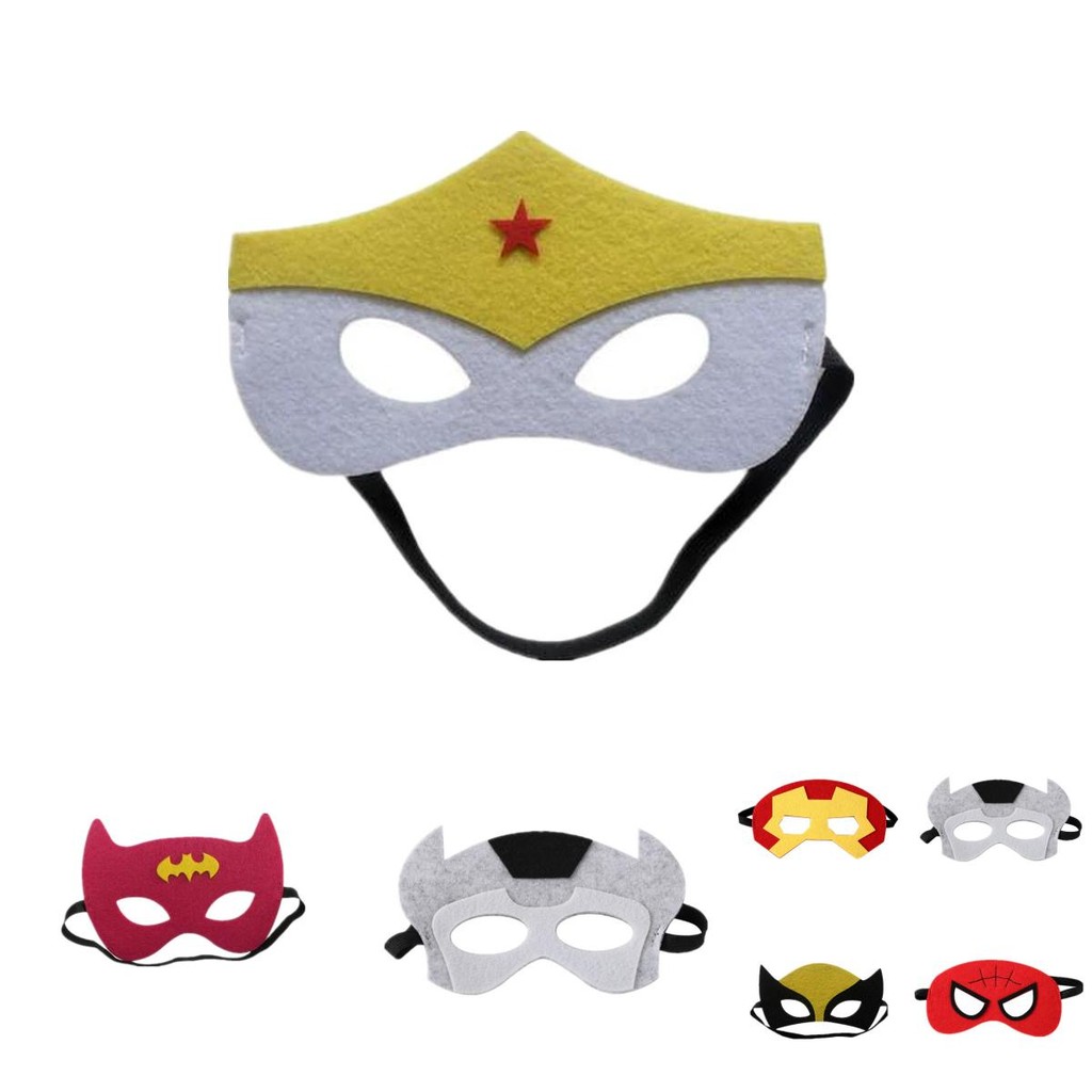 Spiderman Man Iron Batman Felt Mask สําหรับเด็กฮาโลวีนบทบาทเล่นอุปกรณ์เสริมเครื่องแต่งกาย