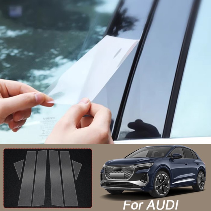B Pillars TPU Car Protective Film For AUDI Q3 8U F3 Sportback Q4 E-TRON Q5 Q7 Q8 Q2 Transparent Bod